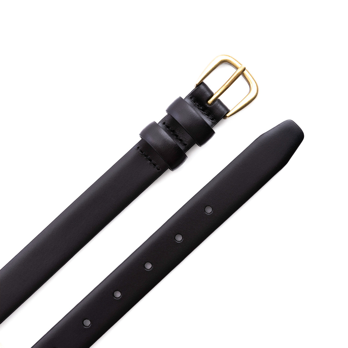 Women's Slim Double Loop Leather Belt - Image 6
