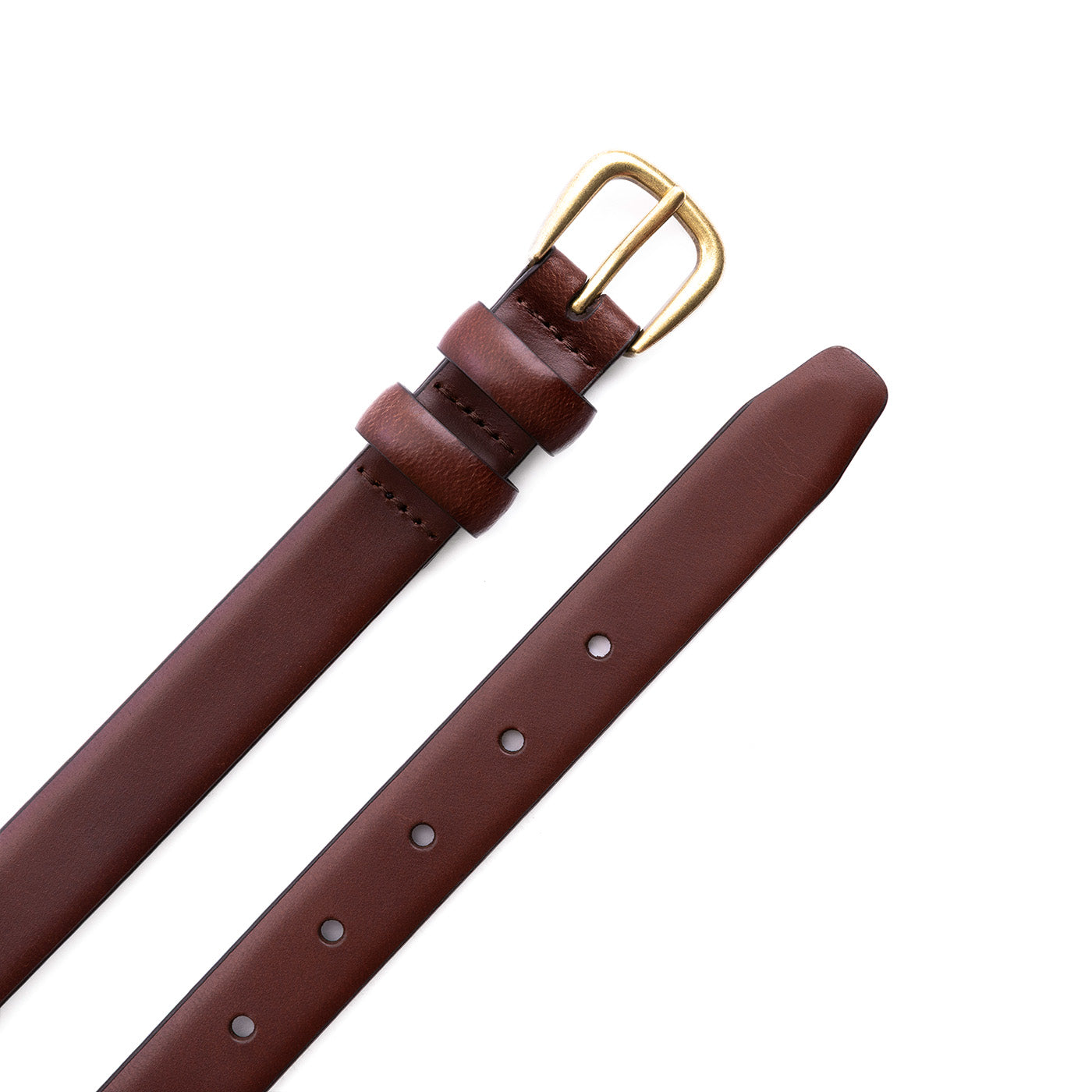 Women's Slim Double Loop Leather Belt - Image 4