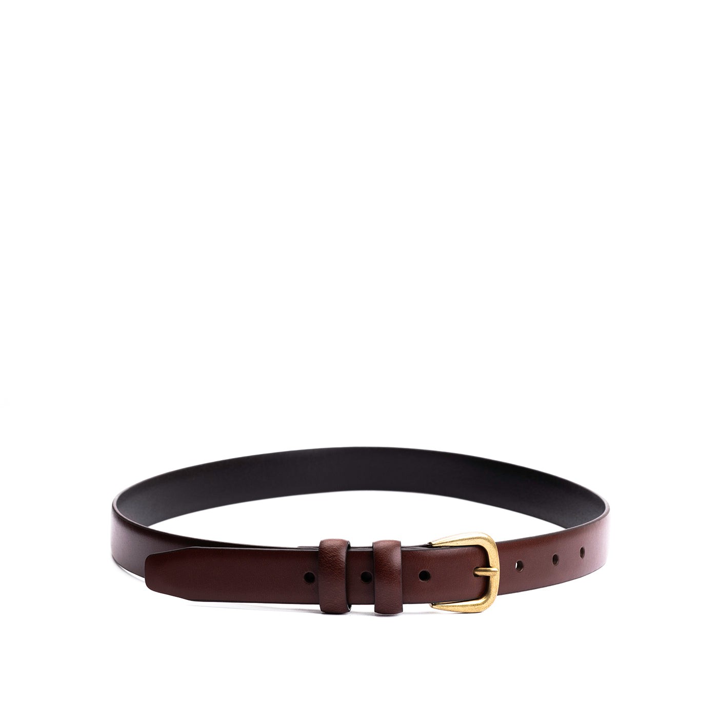 Women's Slim Double Loop Leather Belt - Image 2