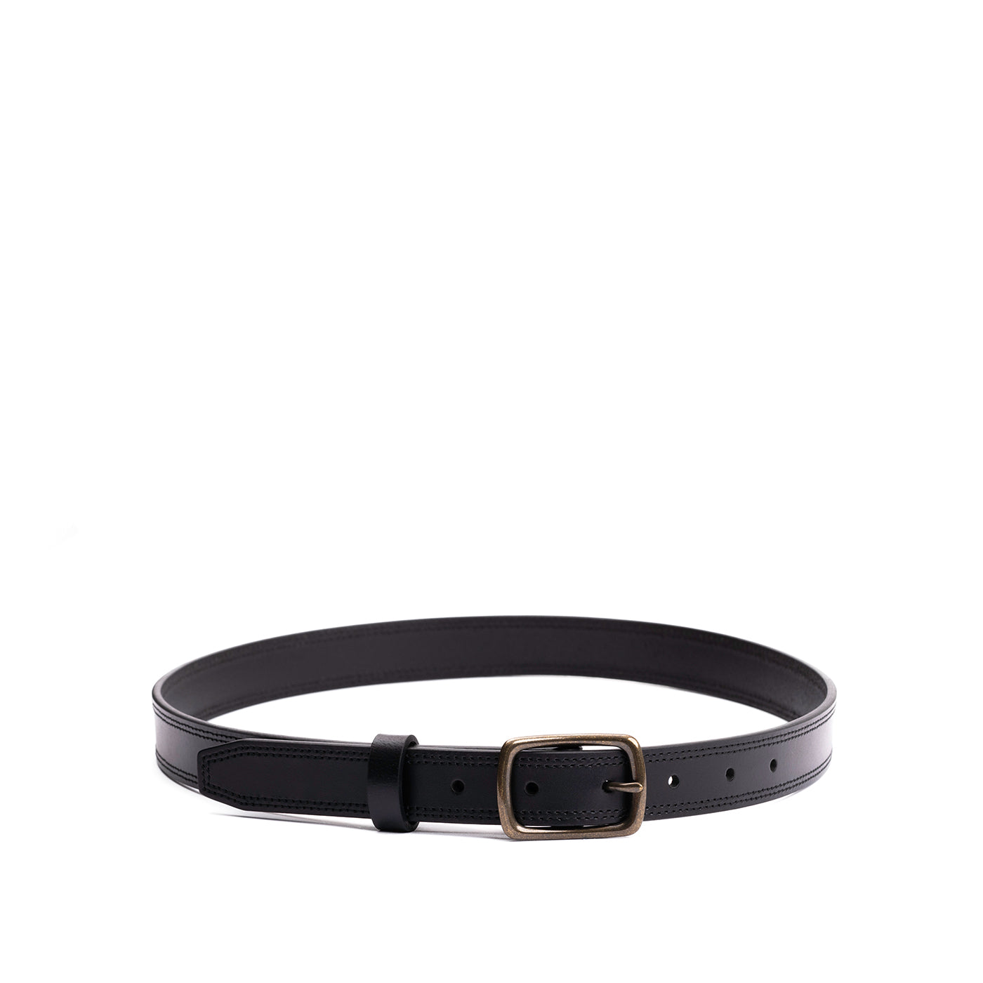 Women's Slim Double Stitch Leather Belt - Image 5