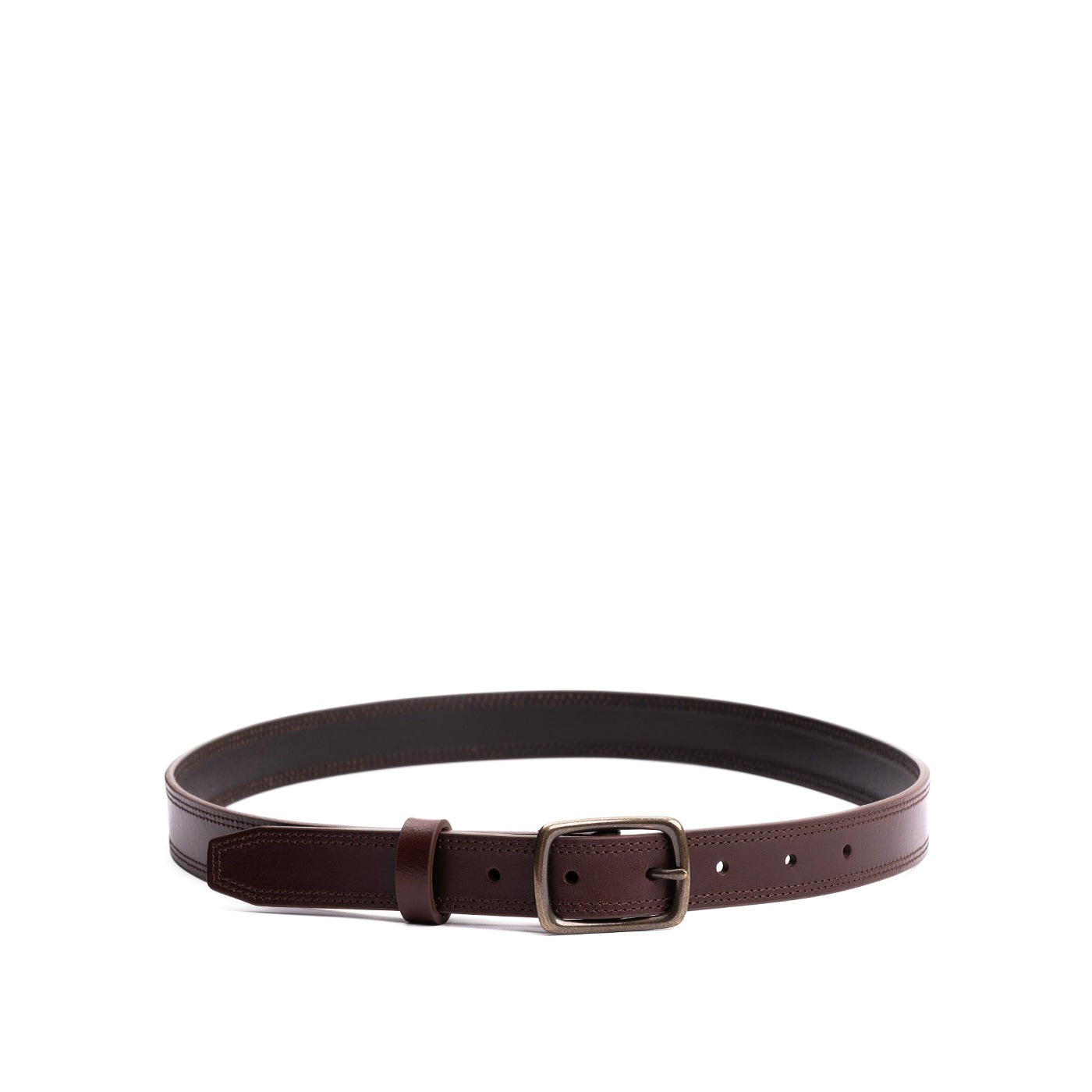 Women's Slim Double Stitch Leather Belt - Image 4