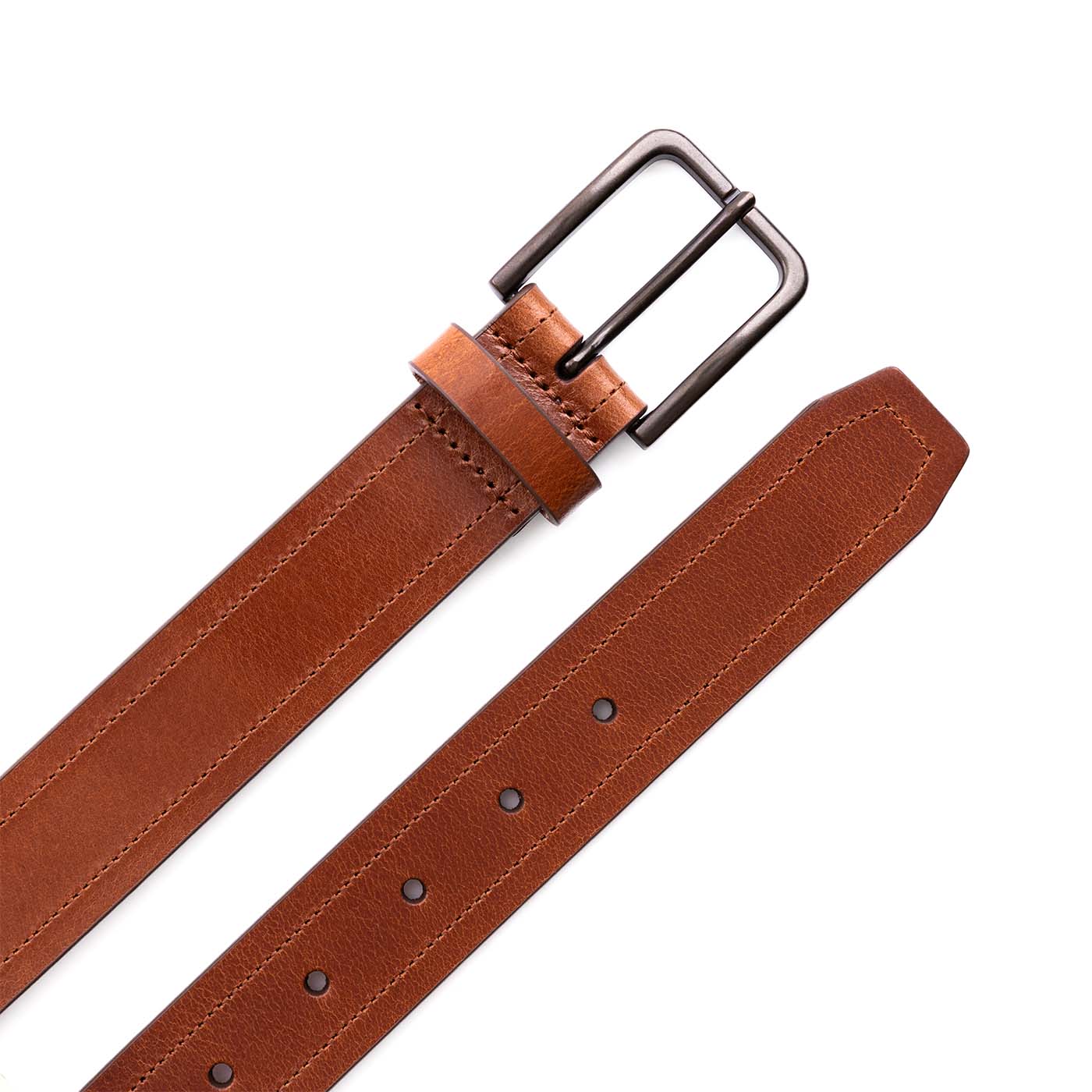 Men's Top Stitch Leather Belt - Image 6