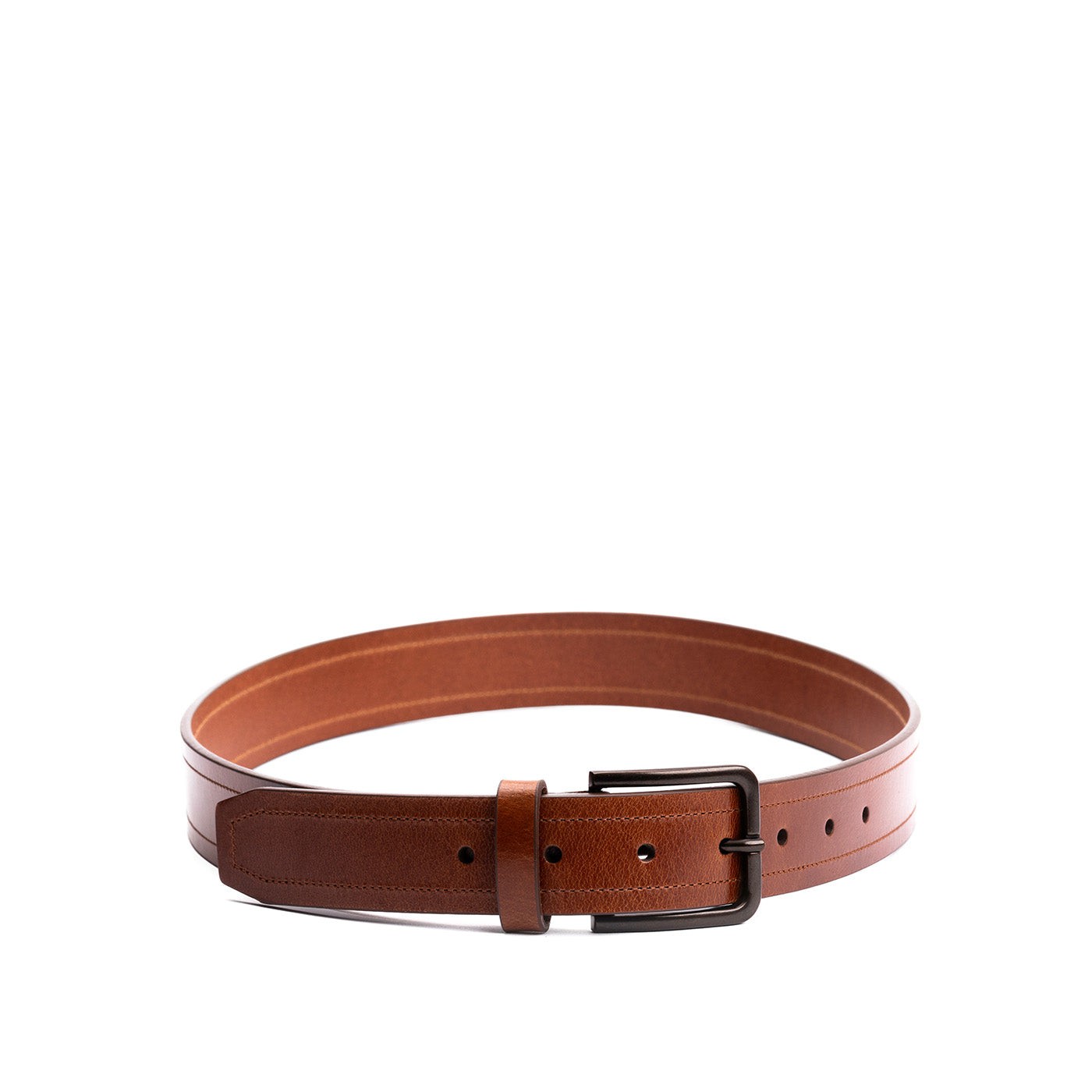 Men's Top Stitch Leather Belt - Image 2