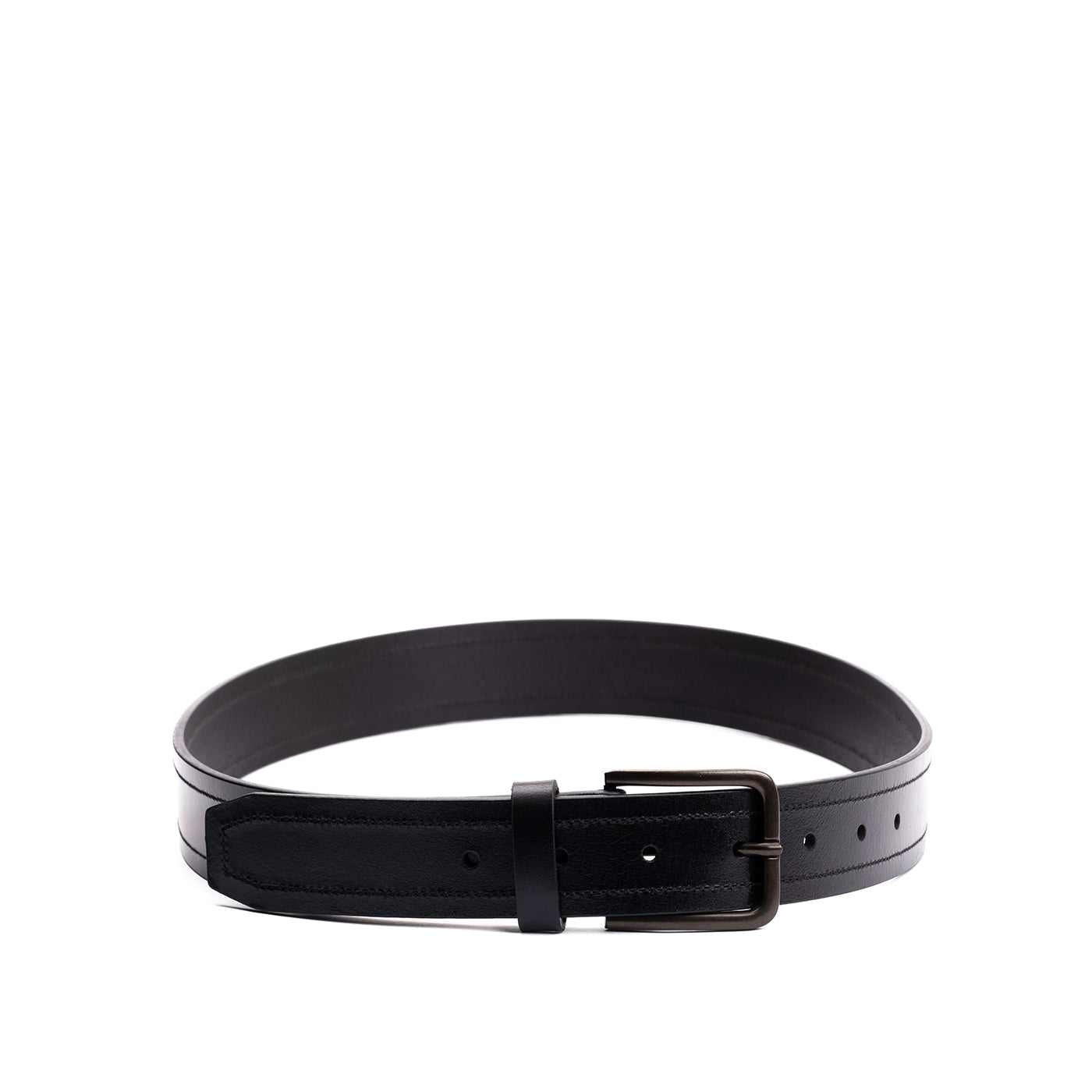 Men's Top Stitch Leather Belt - Image 3