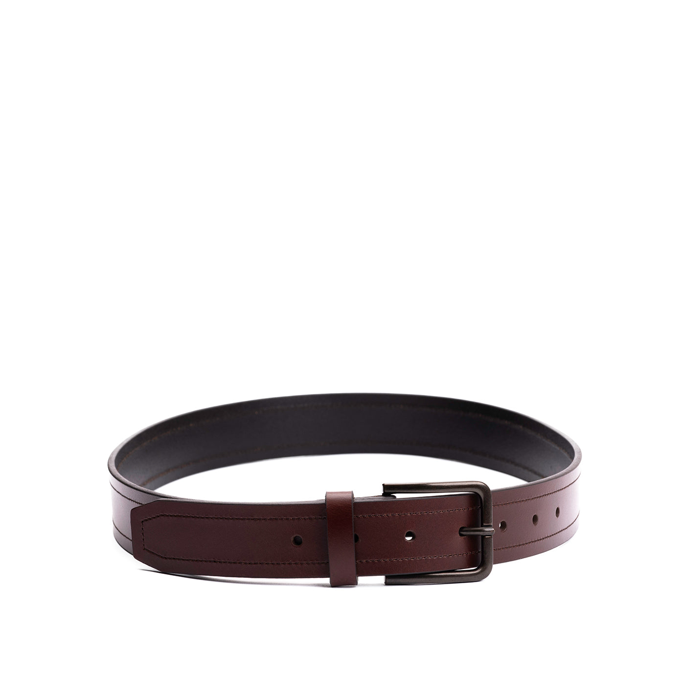 Men's Top Stitch Leather Belt - Image 4